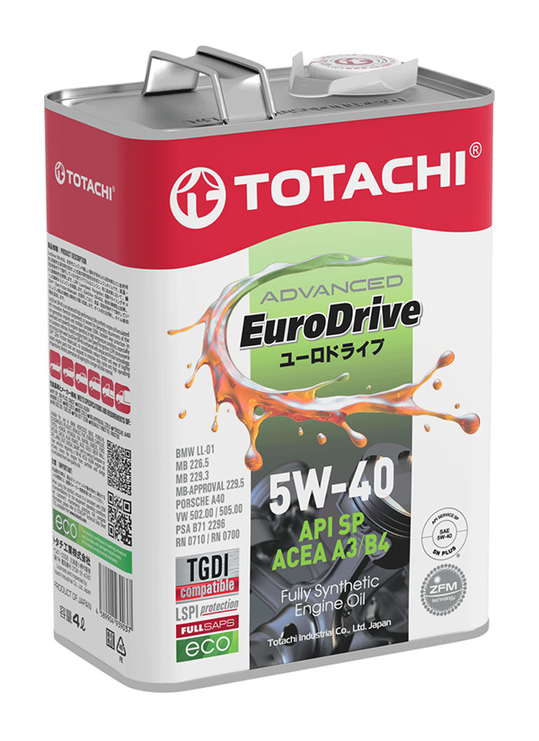 TOTACHI EURODRIVE 5W-40 API SP, ACEA A3/B4